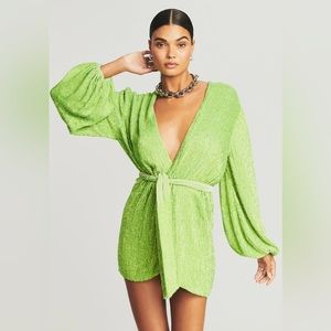 RETROFETE Gabrielle Robe Dress in Green NEW